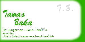 tamas baka business card